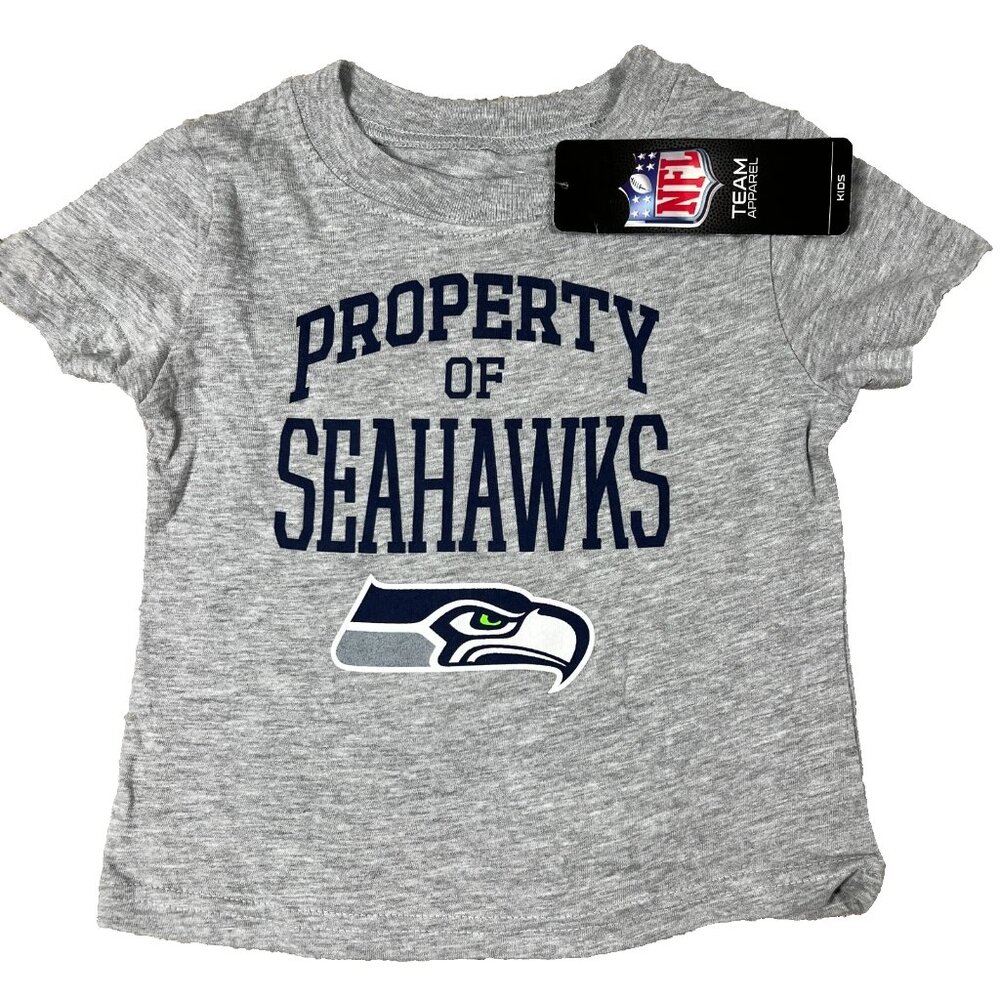 Outer Stuff Kids 12M Heather Gray Seattle Seahawks Football Short Sleeve Tee NWT